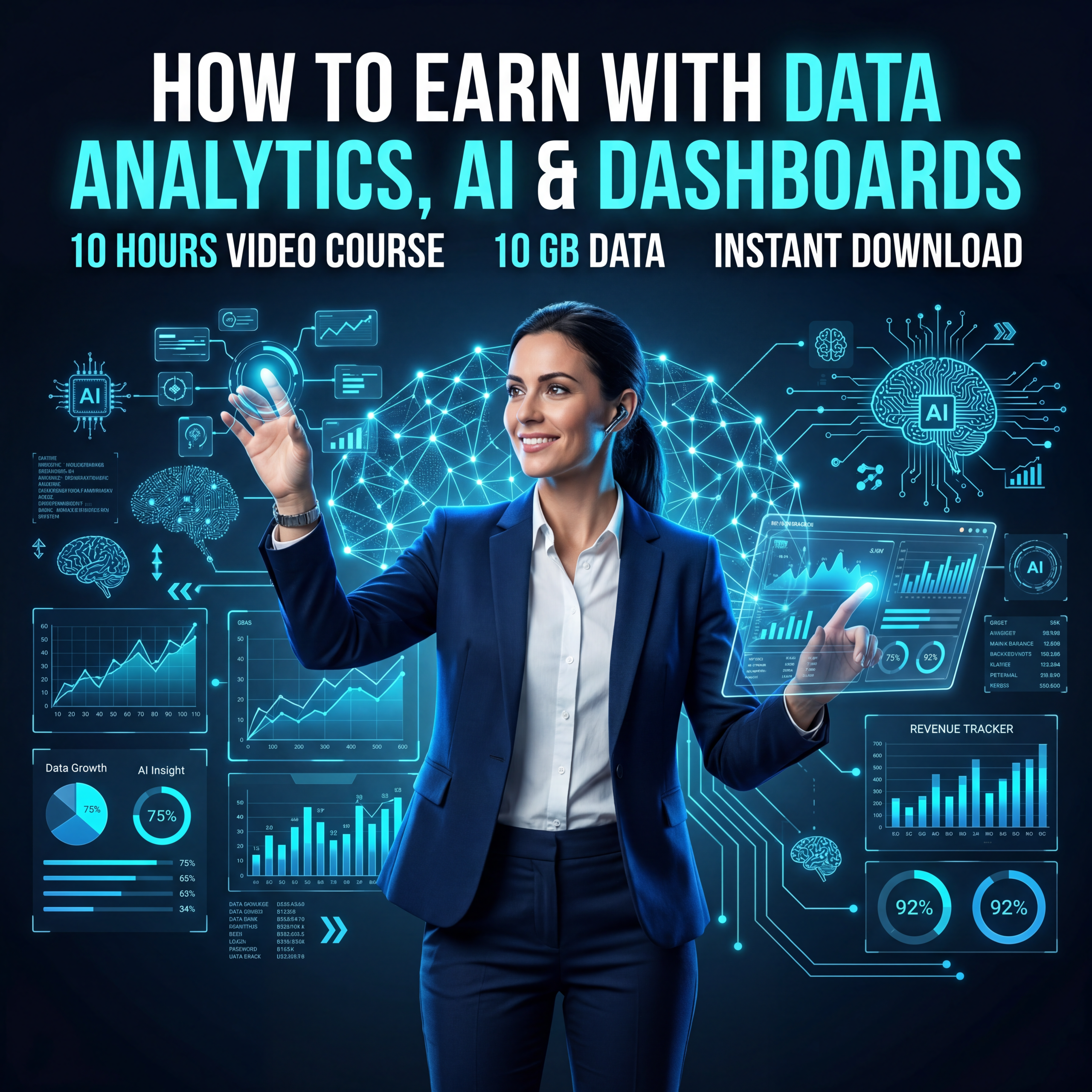 Data Analytics, AI & Dashboard Course, Learn Excel, Power BI, Freelancing & Income Skills