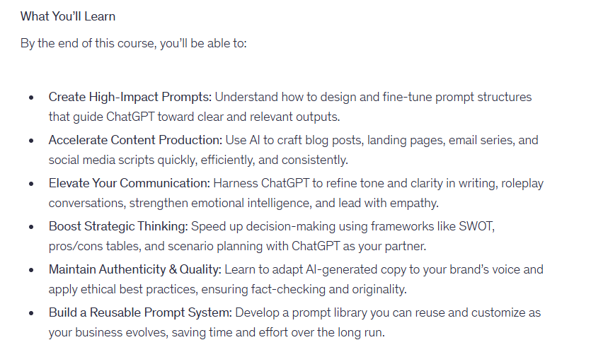 ChatGPT Course for Beginners, AI Productivity Training, Prompt Writing & Digital Marketing - Image 3