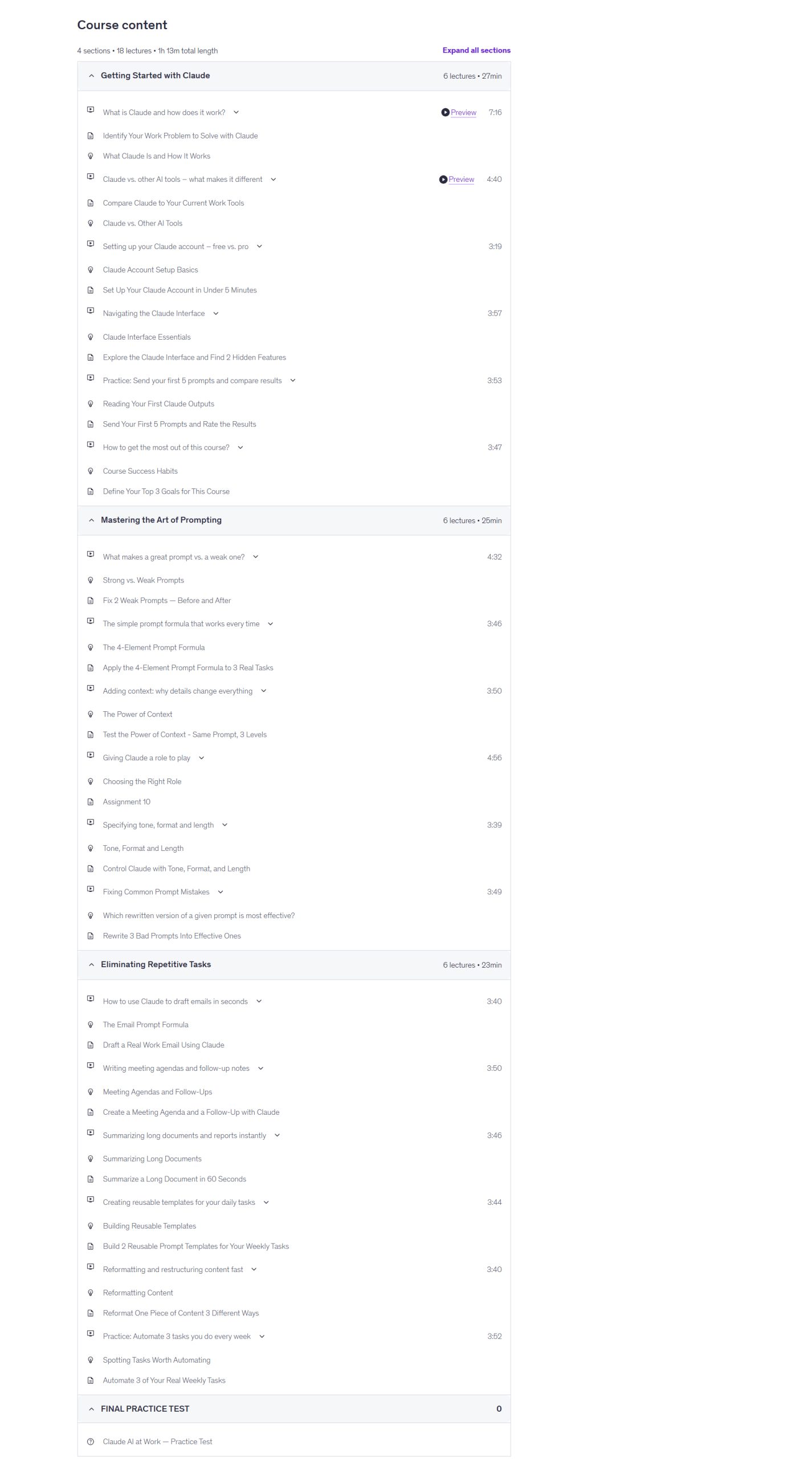 Claude AI course, work smarter with prompts and workflows - Image 3