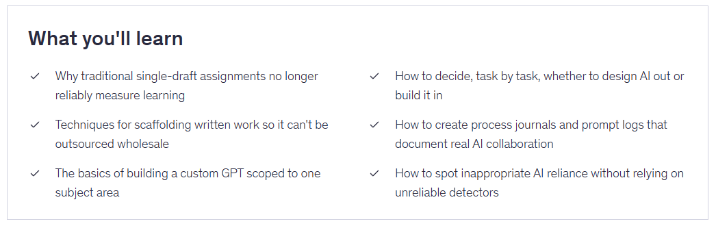 AI Assignment Design Course, AI Assessment Strategies for Teachers, Educator Training - Image 5