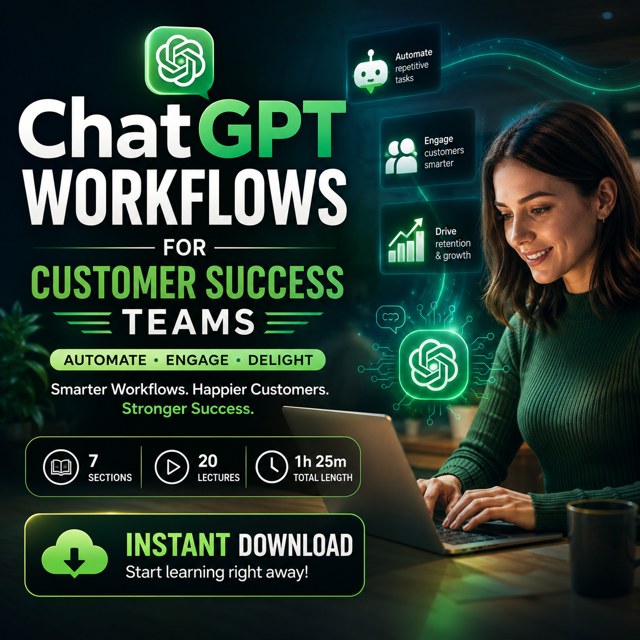 ChatGPT Workflows for Customer Success Teams, AI Productivity Course, Customer Success Training