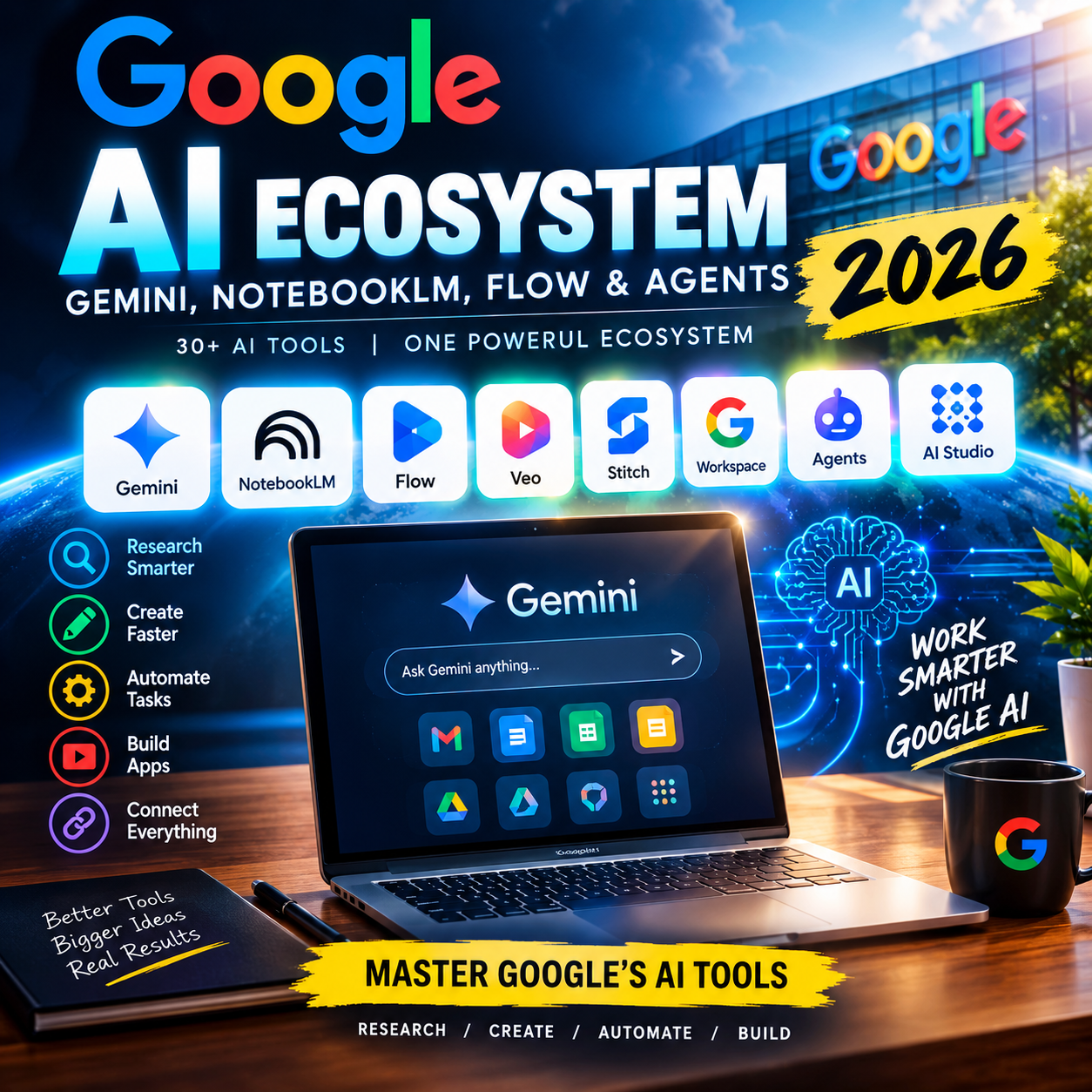 Google AI Ecosystem 2026 Course, Gemini & NotebookLM Tutorial, AI Agents, Flow, Veo, Google AI Studio