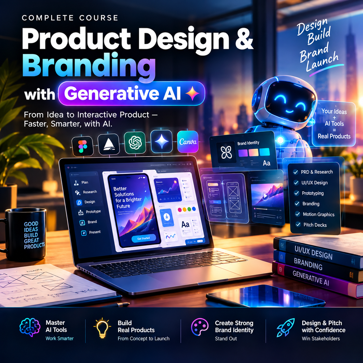 Product Design and Branding with Generative AI, UI UX Course, AI Prototyping